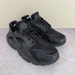 Nike Shoes Womens Sz 8 Air Huarache Running Sneakers 634835-012 Black Leather